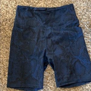 Blue Snakeskin Print Biker Short- New